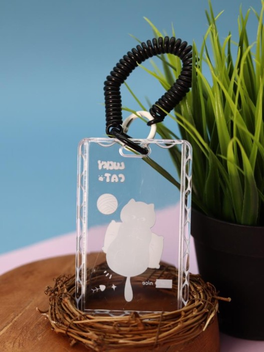 Футляр для карт с брелоком ПО ПЛАНУ. &quot;Сat toys&quot;, transparent 