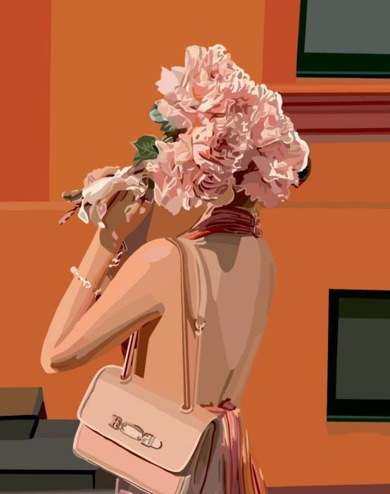 Набор мини открыток 10 шт. &quot;Девушка с букетом&quot;, 7.5*9.5см 