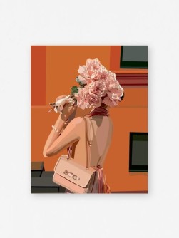 Набор мини открыток 10 шт. "Девушка с букетом", 7.5*9.5см