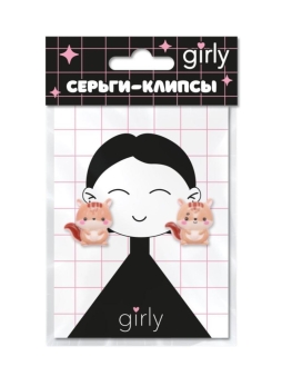 Серьги-клипсы GIRLY "Чемпион", коричневые