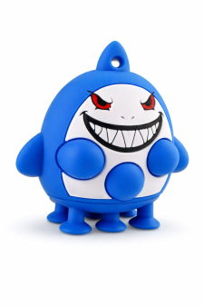 Брелок-антистресс на присосках "Shark", blue (5см)