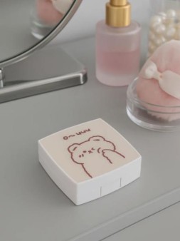 Контейнер для линз "Cute bear", beige