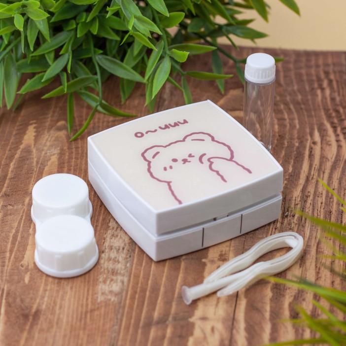 Контейнер для линз «Cute bear», beige 