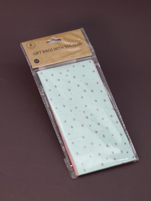 Набор подарочных пакетов+наклейки (6 шт.) &quot;For you&quot;, 18*9*5.5 