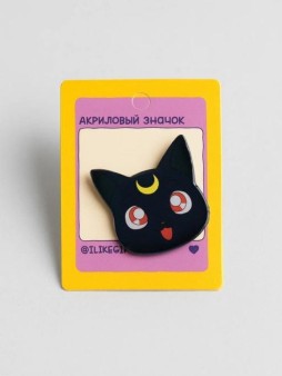 Значок акриловый iLikeGift "Мяугический чёрный кот"