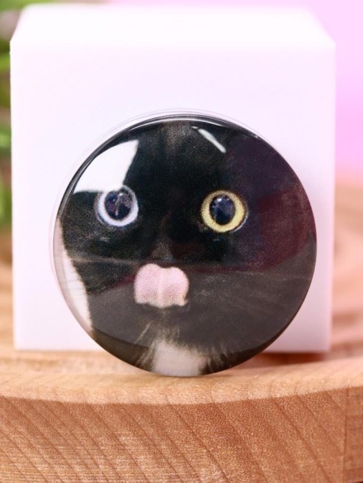 Попсокет iLikeGift "Cat grimacing", black 