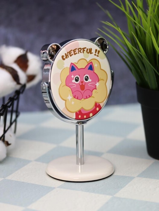 Зеркало настольное на ножке &quot;Relax cat&quot;, зелёное (10,5*18 см) 