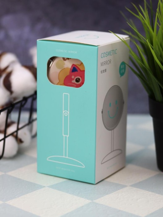 Зеркало настольное на ножке &quot;Relax cat&quot;, зелёное (10,5*18 см) 