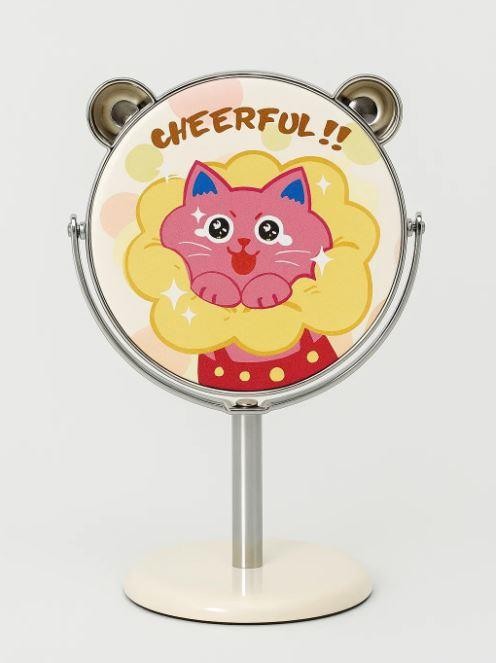 Зеркало настольное на ножке &quot;Relax cat&quot;, зелёное (10,5*18 см) 