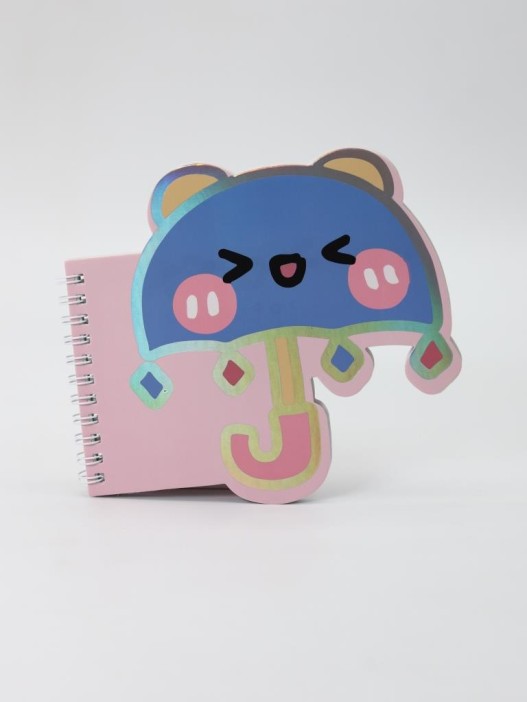Блокнот на спирали (B6) &quot;Bear umbrella&quot;, pink (13*18) 