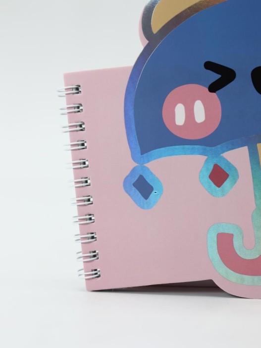 Блокнот на спирали (B6) &quot;Bear umbrella&quot;, pink (13*18) 