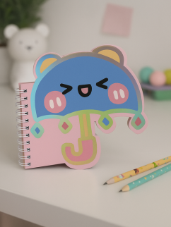 Блокнот на спирали (B6) &quot;Bear umbrella&quot;, pink (13*18)