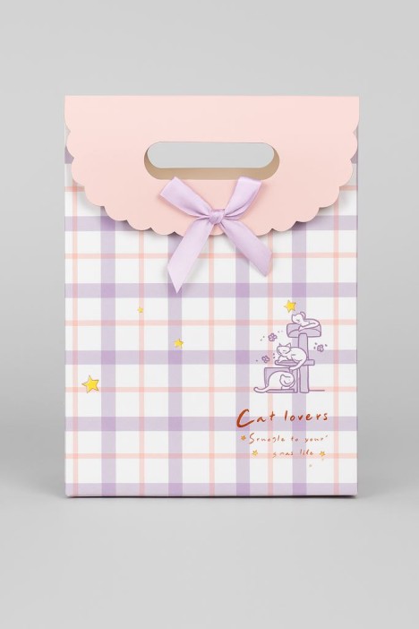 Пакет подарочный (XS) &quot;Pattern plaid&quot;, purple (16.5*12.5*6) 