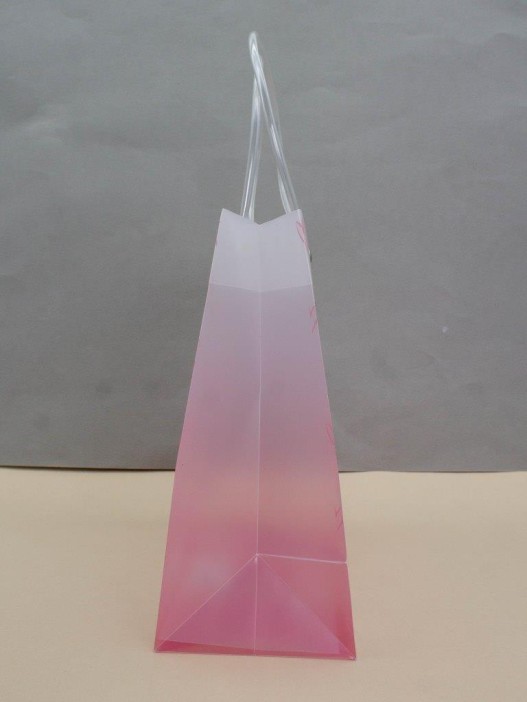 Пакет подарочный «Transparent love», white-pink (22*21.5*10) 