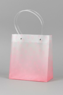 Пакет подарочный «Transparent love», white-pink (22*21.5*10)