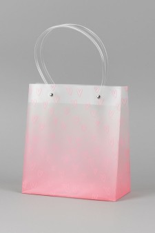 Пакет подарочный «Transparent love», white-pink (22*21.5*10)