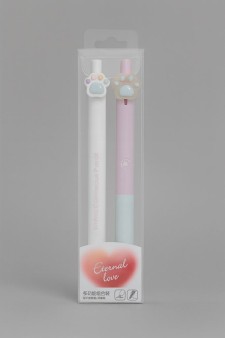 Набор ручка пиши-стирай + вечный карандаш "Cute paw", pink