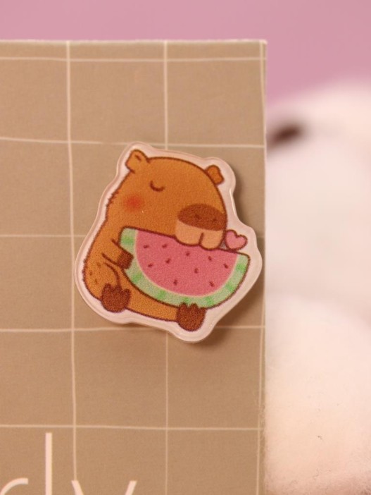 Серьги-клипсы GIRLY &quot;Capybara with watermelon&quot; 