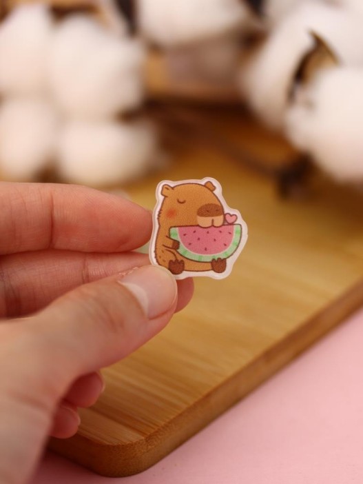 Серьги-клипсы GIRLY &quot;Capybara with watermelon&quot; 