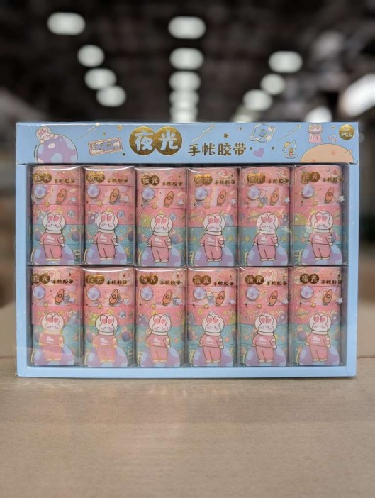 Набор декоративного скотча 5 шт. &quot;Space bunny&quot;, red, шоу-бокс 12 шт. 