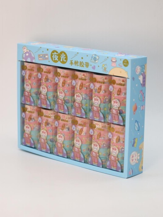 Набор декоративного скотча 5 шт. &quot;Space bunny&quot;, red, шоу-бокс 12 шт. 