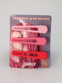 Набор зажимов для волос GIRLY 3 шт. "Classic", pink