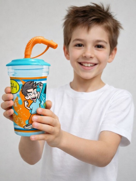 Стакан с трубочкой "Влад А4", дизайн 1 (420мл) 