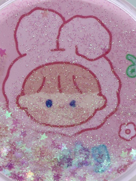 Зеркало раскладное шейкер &quot;Малыш-зайка&quot;, розовое, 7*7 см 