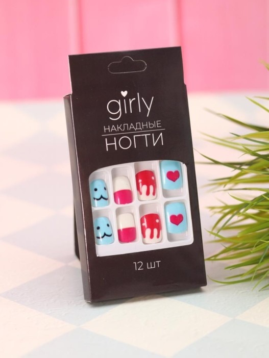 Накладные ногти GIRLY «Delicate shades», 12 шт., с клеевыми пластинами 