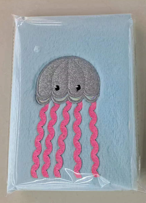 Блокнот плюшевый «Jelly fish», blue, 21,5х15 см, плотность 70 гр. 