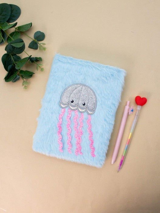 Блокнот плюшевый «Jelly fish», blue, 21,5х15 см, плотность 70 гр. 