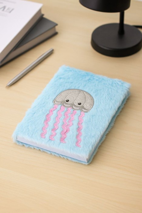 Блокнот плюшевый «Jelly fish», blue, 21,5х15 см, плотность 70 гр. 