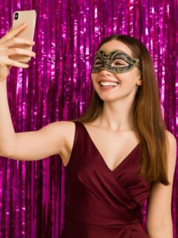 Праздничный занавес, дождик для фотозоны "Brilliant rain", fuchsia (100*200 см)