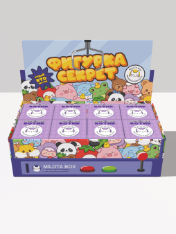 Комплект фигурок-секрет MilotaBox "Котик-профессионал", (4 см) - 8шт., цветной шоу-бокс