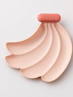 Тарелка "Banana mood", розовый, пластик (25*27*3.2 см)
