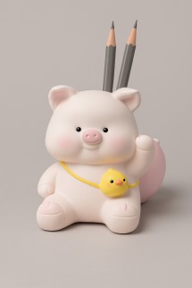 Подставка для канцелярских принадлежностей «Luck pig», pink
