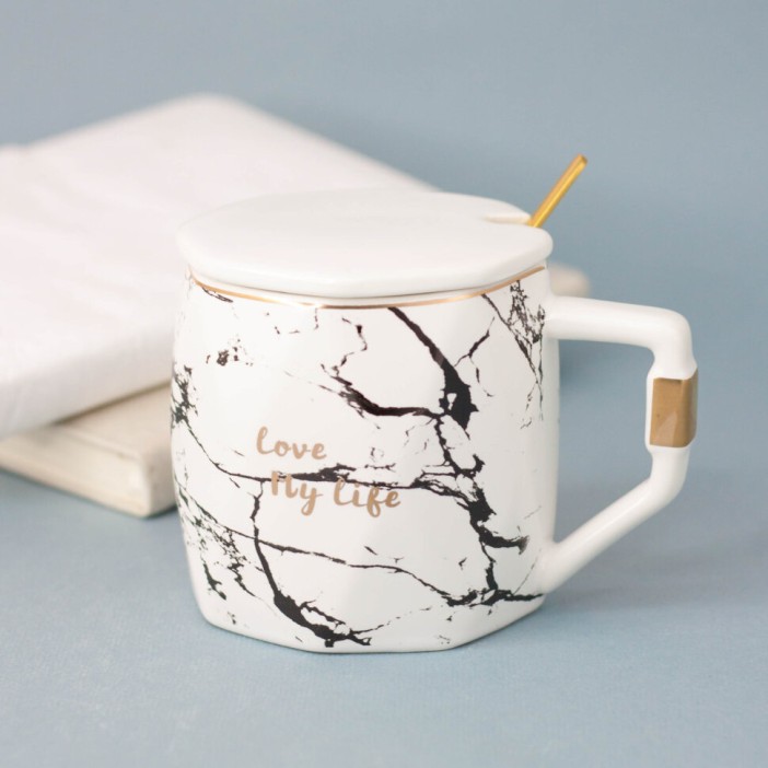 Кружка "Marble enjoy", white 