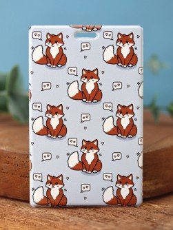 Держатель для карт Аниме "Влюбленные лисички" (6,5 х 10,4 см)