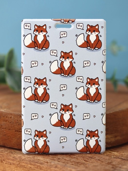 Держатель для карт Аниме "Влюбленные лисички" (6,5 х 10,4 см) 