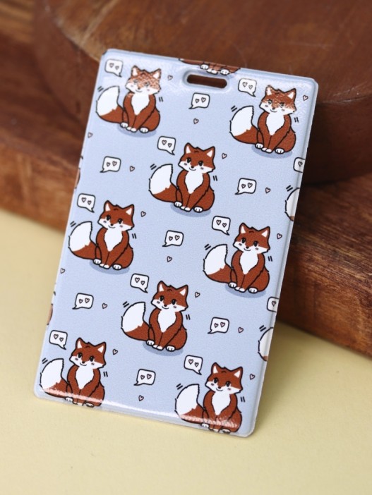 Держатель для карт Аниме "Влюбленные лисички" (6,5 х 10,4 см) 