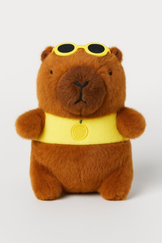 Плюшевый брелок "Sunny Capy", yellow, 13*9 см 