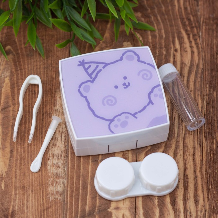 Контейнер для линз «Cute bear», purple 
