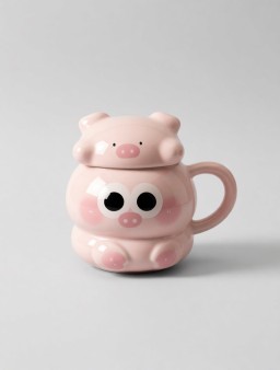 Кружка "Милые животные", розовая (400 мл)