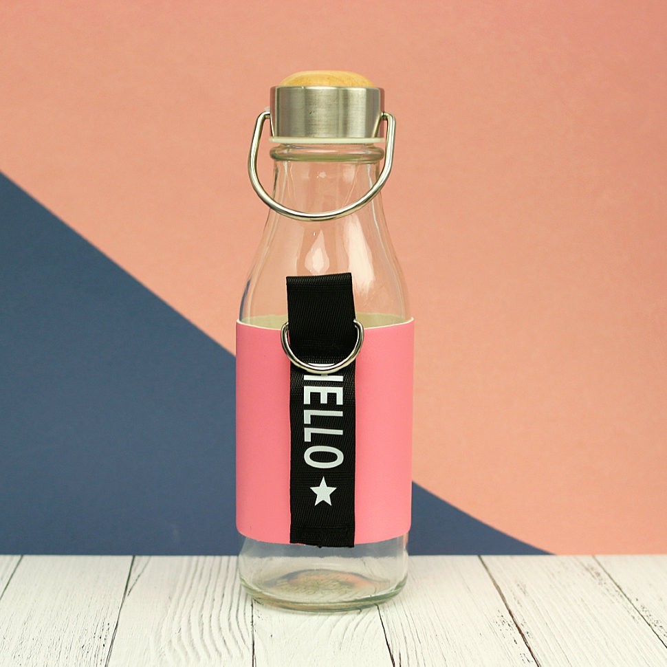 Бутылка "Hello" pink