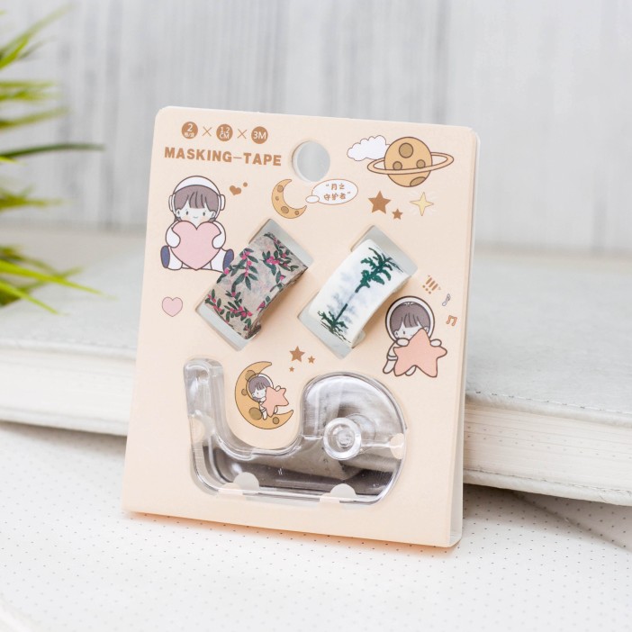 Набор клейкой ленты c диспенсером "Boy space", mix, шоу-бокс 16 шт. 