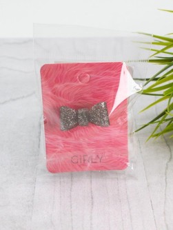 Кольцо акриловое GIRLY "Бантик", черное (d=1,8 см)