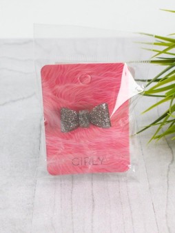 Кольцо акриловое GIRLY "Бантик", черное (d=1,8 см)