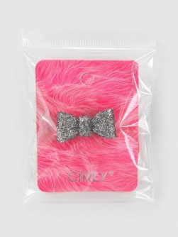 Кольцо акриловое GIRLY "Бантик", черное (d=1,8 см)