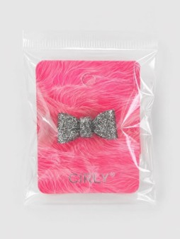 Кольцо акриловое GIRLY "Бантик", черное (d=1,8 см)