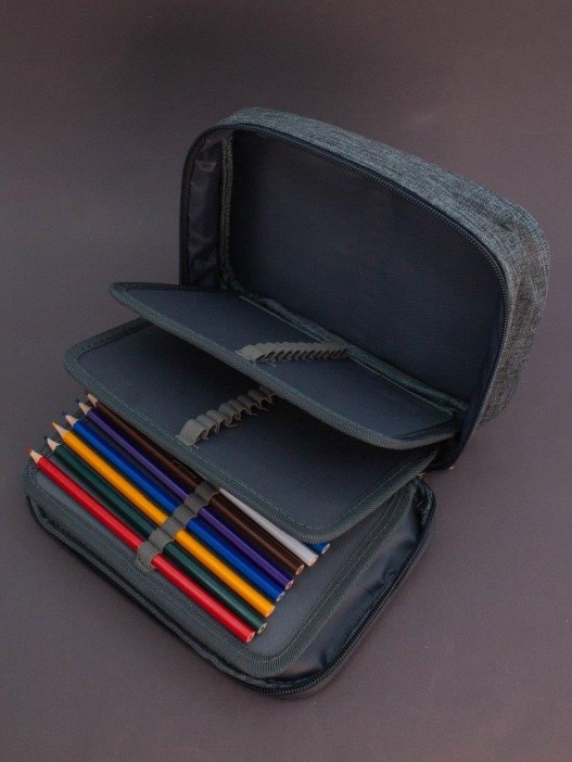 Сумка-органайзер для маркеров/карандашей, серая (23*7*16,5 см) 